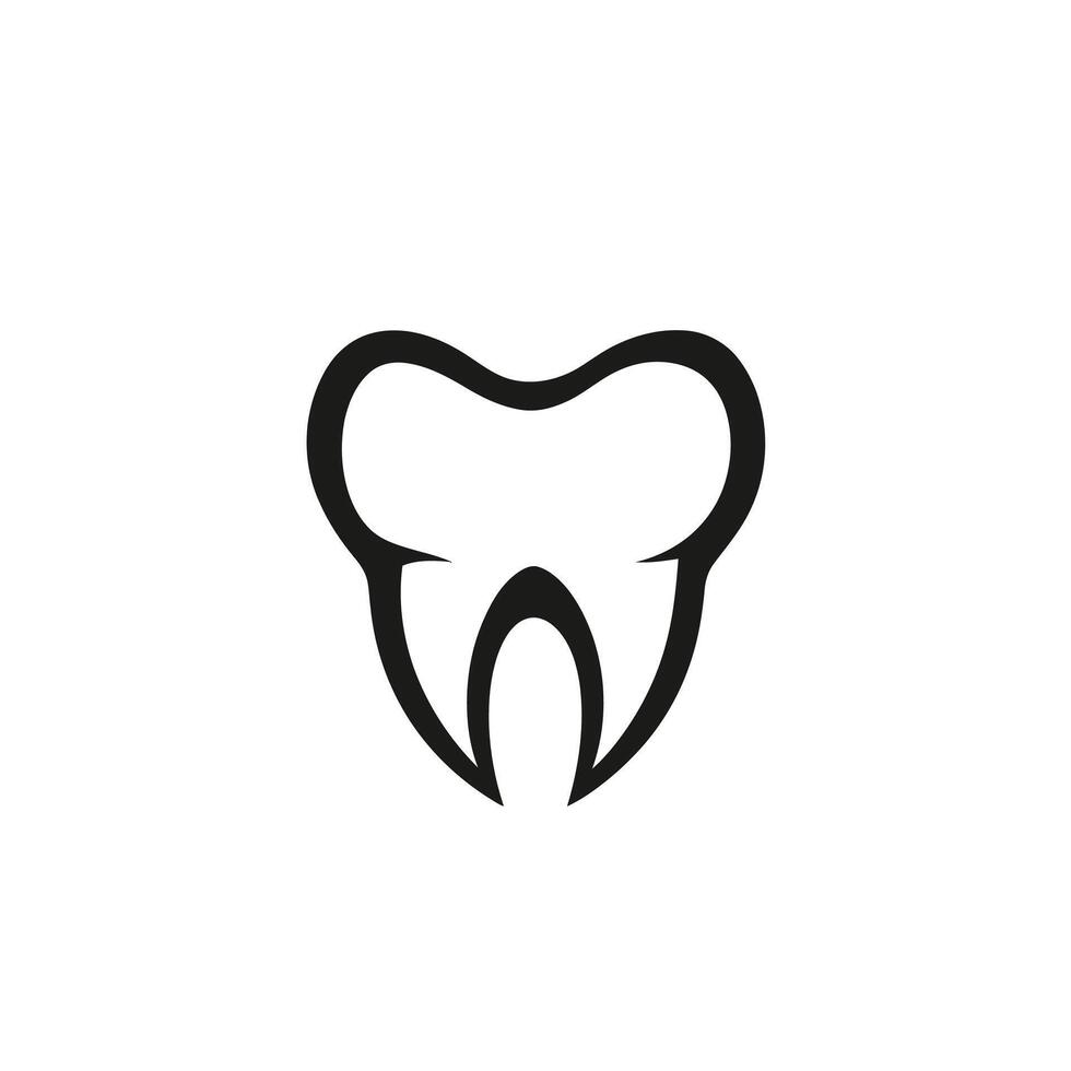 Black and white image of a tooth vector