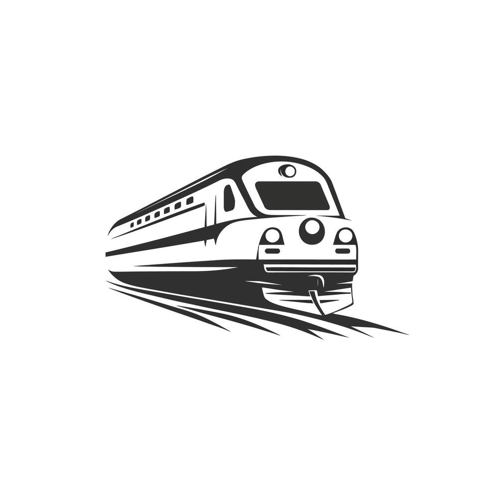 Train is moving down the tracks vector