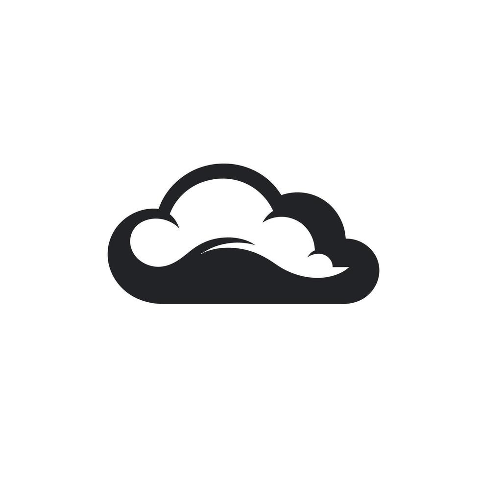 Cloud with a white outline. vector