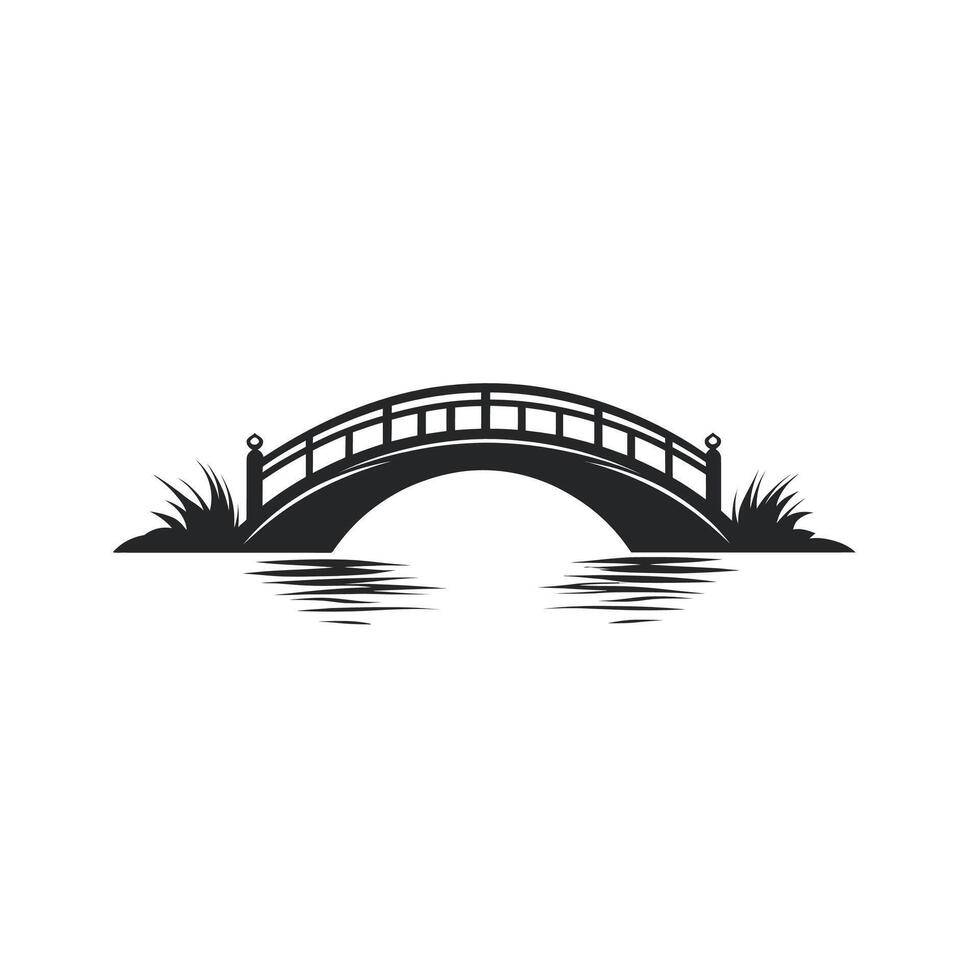 Bridge over a body of water vector