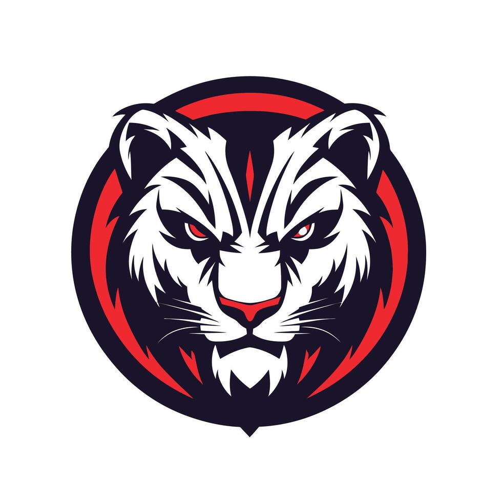 Tiger head with red and black stripes vector