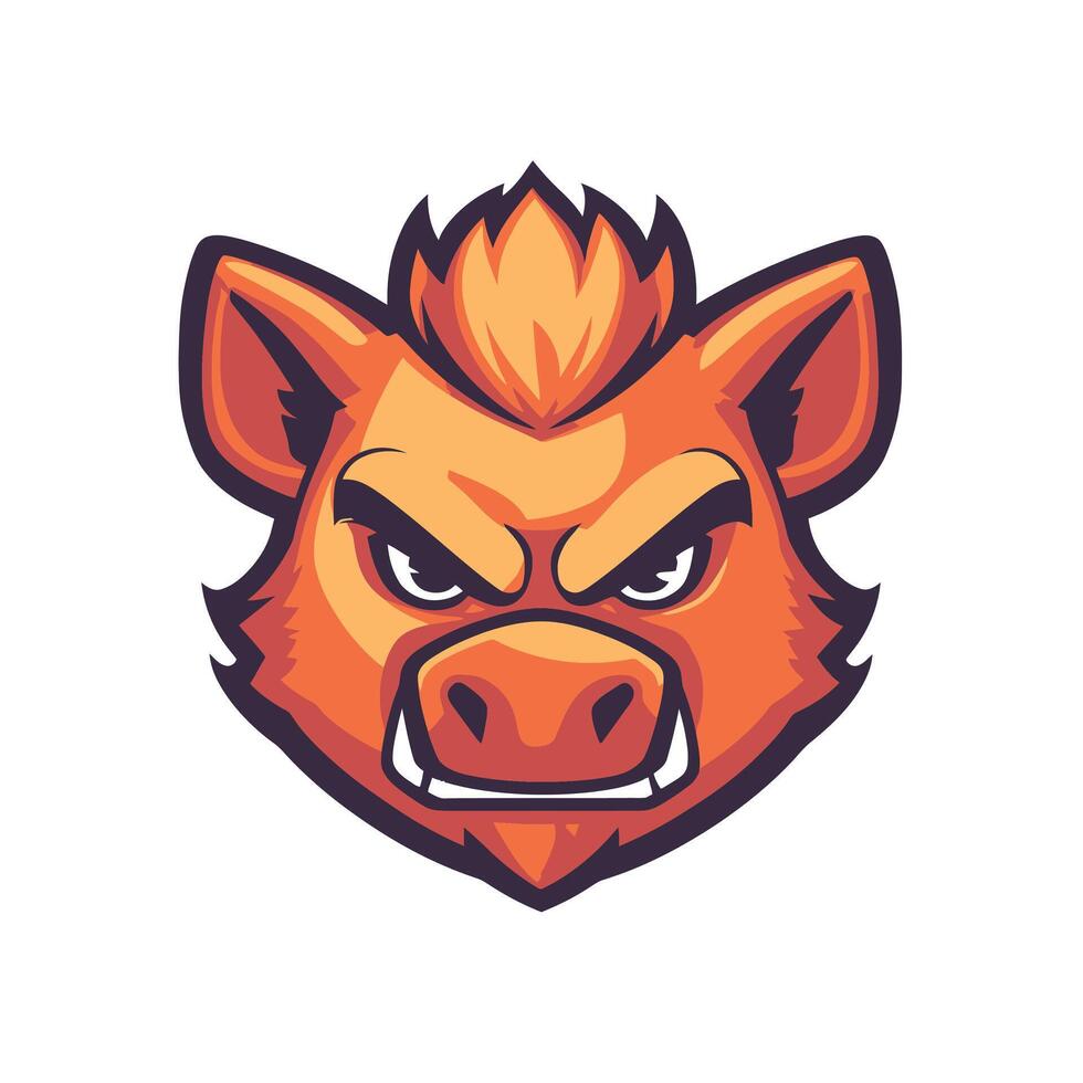 Cartoon pig with a menacing look on its face vector