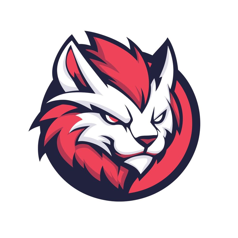 Cartoonish looking cat with red fur and a black nose vector