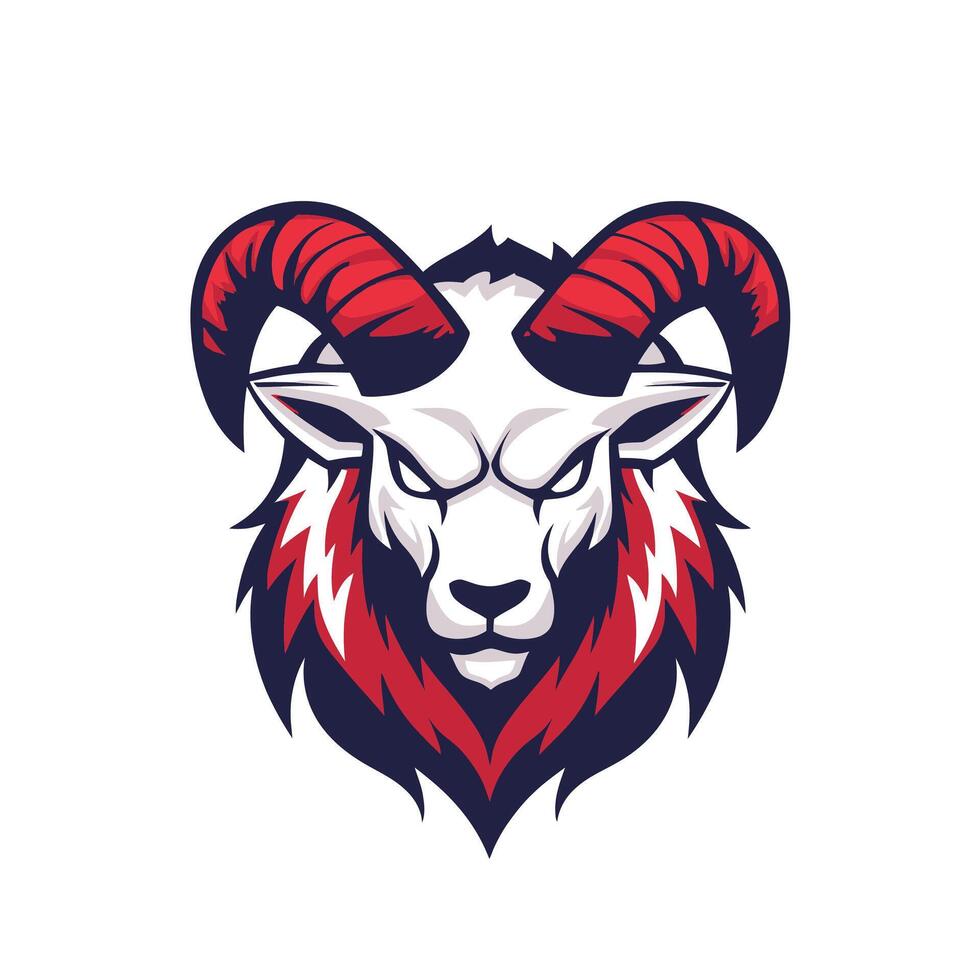 Ram with horns and a red face vector