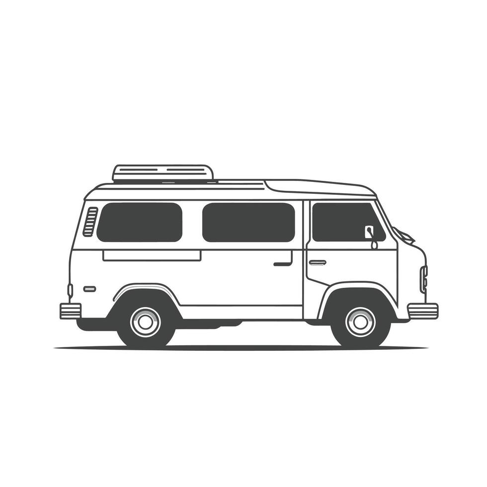 White van with a roof rack on top vector