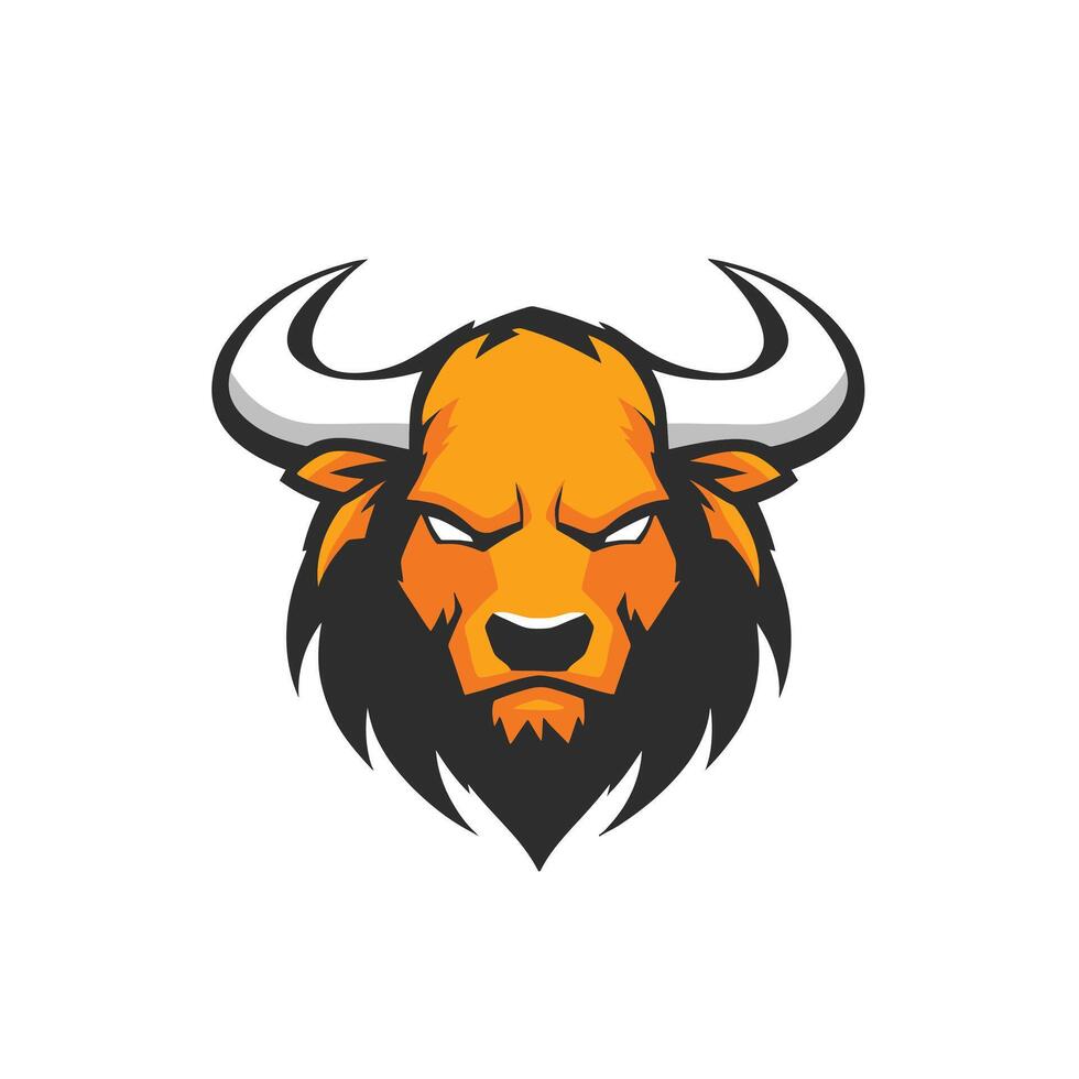 Bull with horns and a black beard vector