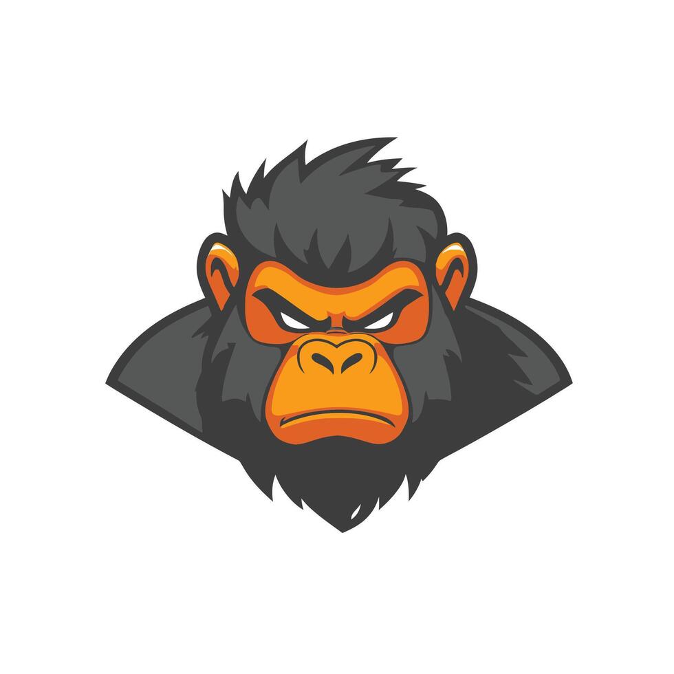 Cartoon of a gorilla with a big beard and a frowning face vector