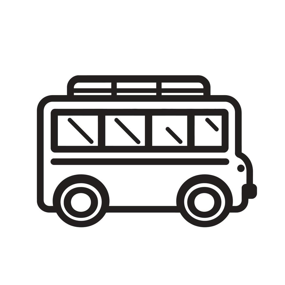 Bus with a roof rack and a window on the side vector
