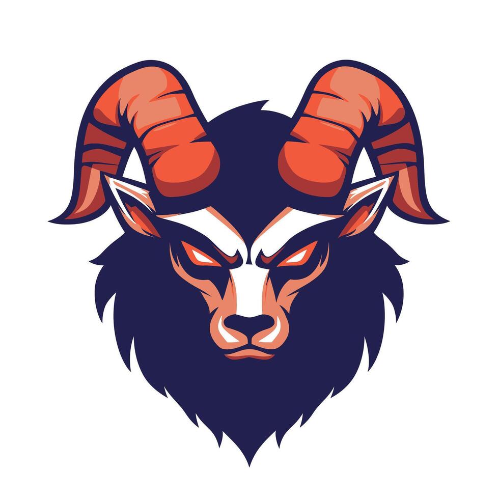 Ram with horns and a black face vector