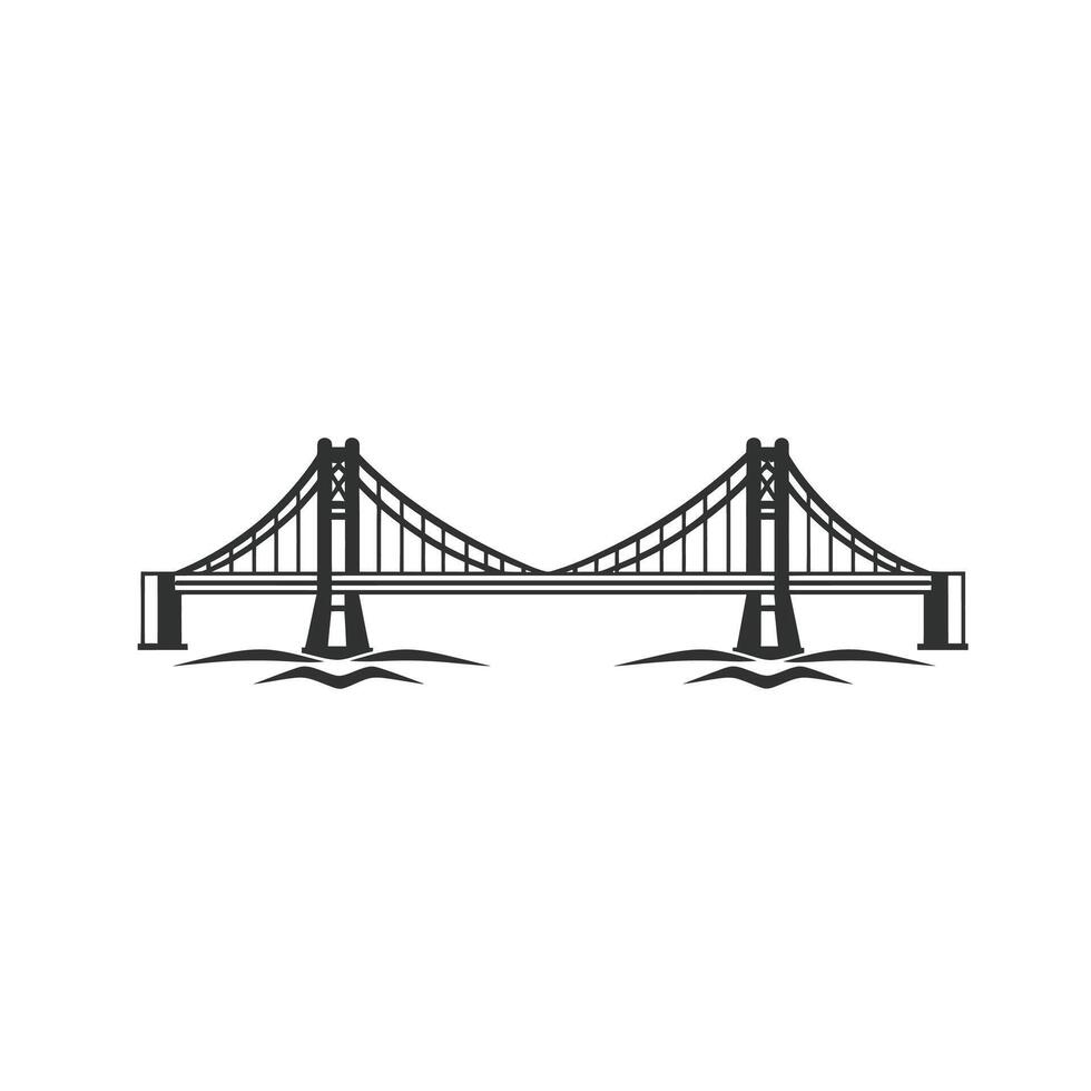 The golden gate bridge is shown in black and white vector