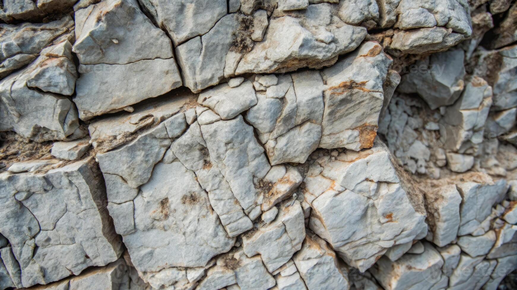 Rough textured stone surface with natural cracks. photo
