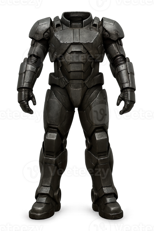 Futuristic Robotic Battle Armor Suit Isolated on Transparent Background, png