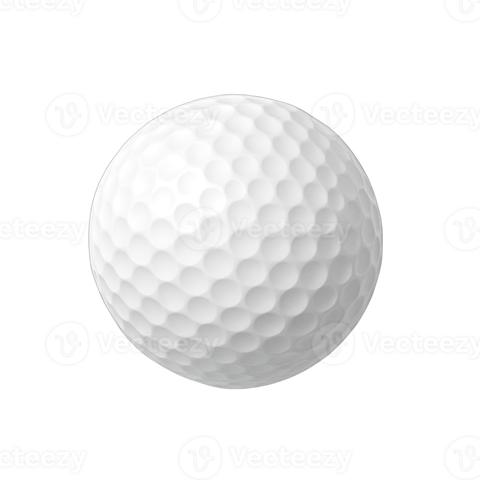 White Golf Ball with Dimples Isolated on Transparent Background, png