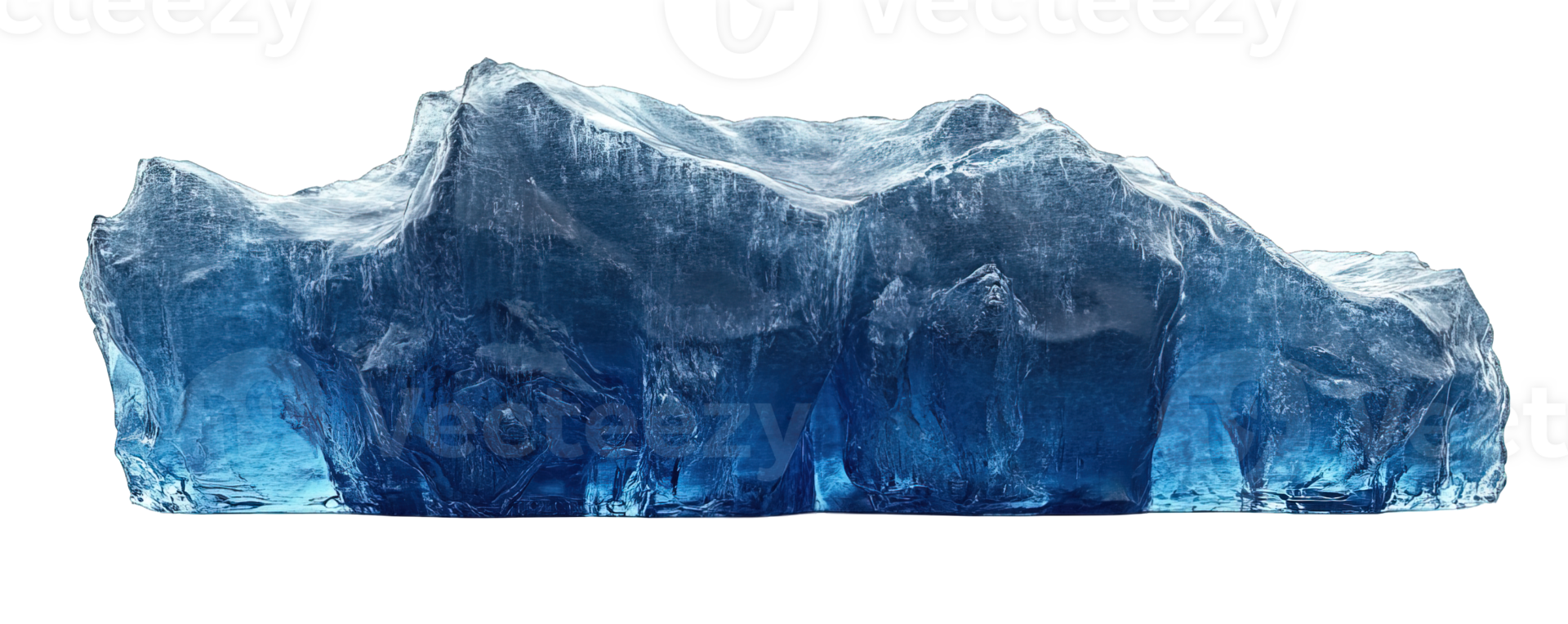 Massive Ice Block with Frozen Texture, Isolated on Transparent Background png