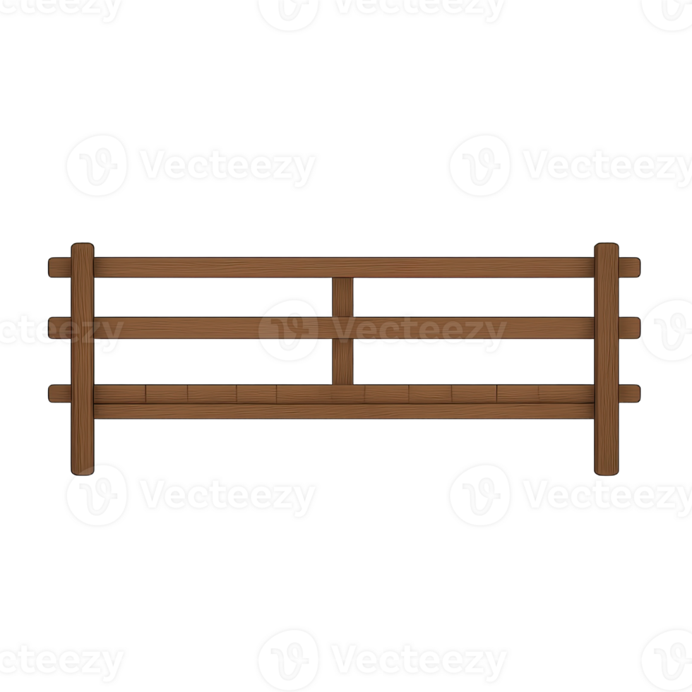 Wooden Fence Structure Isolated on Transparent Background, png