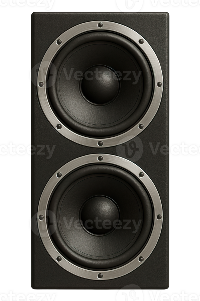 Double woofer speaker isolated on transparent background, png