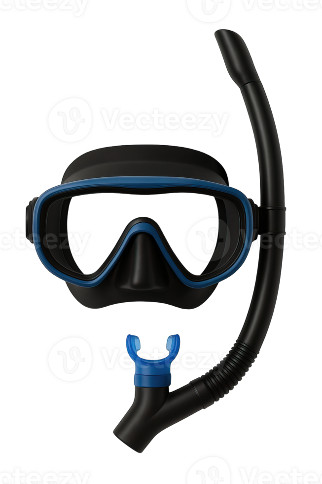 Blue Snorkeling Mask and Snorkel Set Isolated on Transparent Background, png