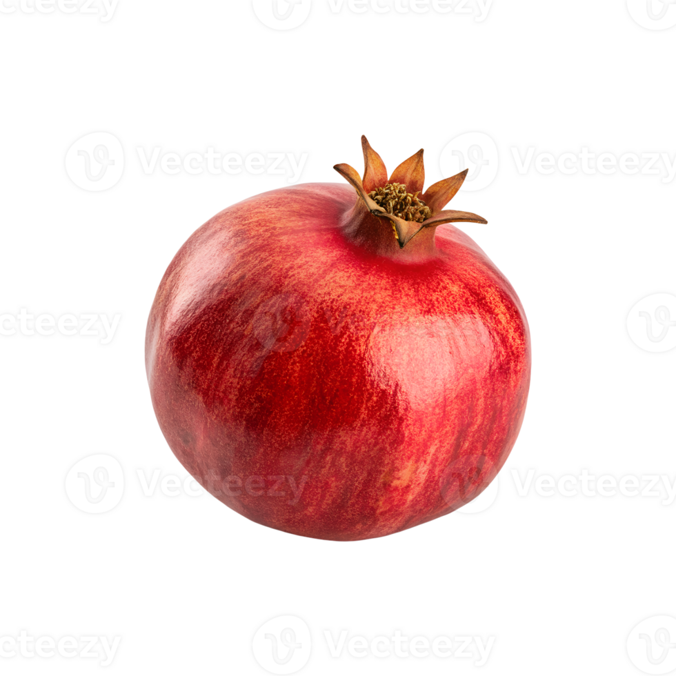 Whole Fresh Pomegranate with Natural Texture on Transparent Background png