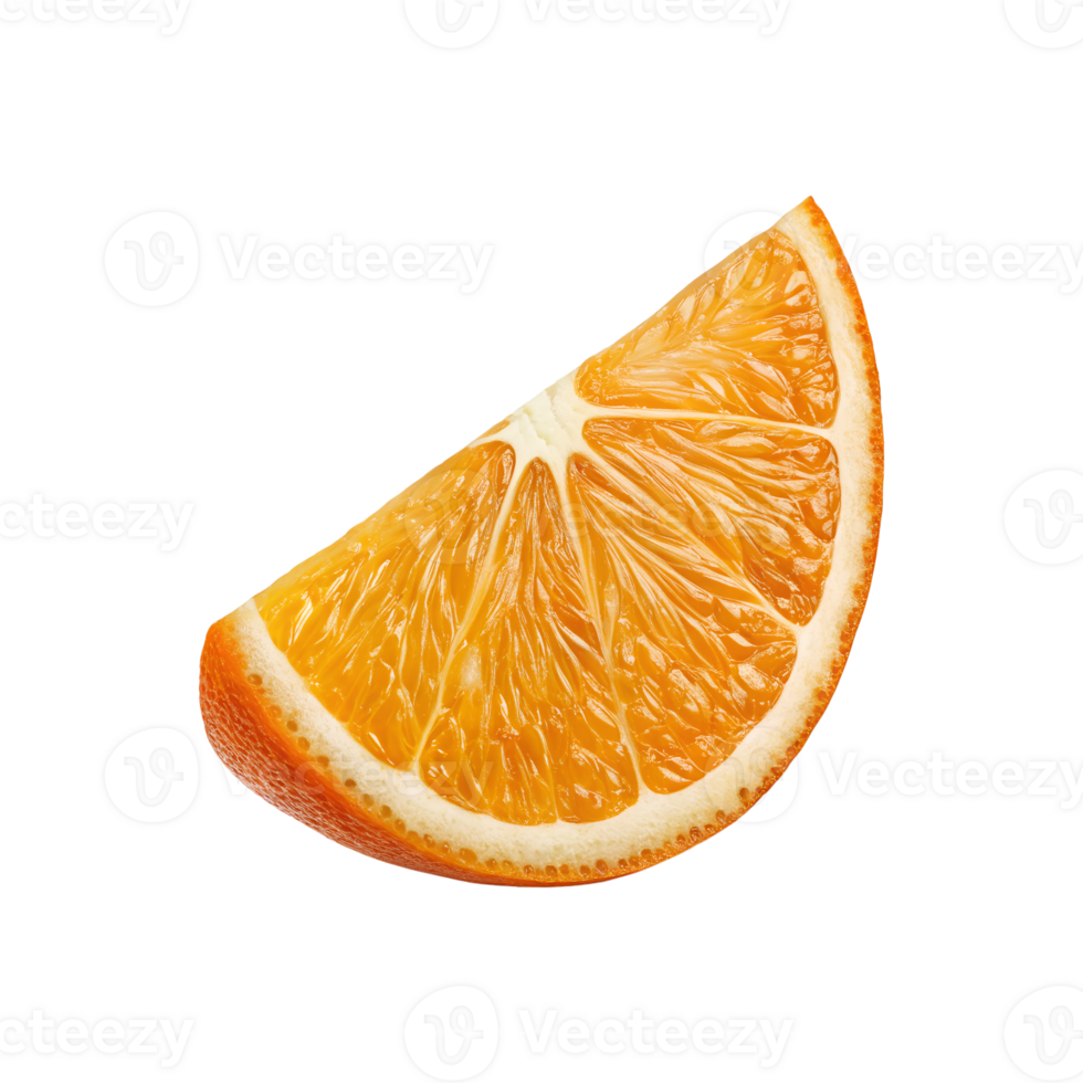 Juicy Orange Fruit Slice with Natural Texture on Transparent Background png
