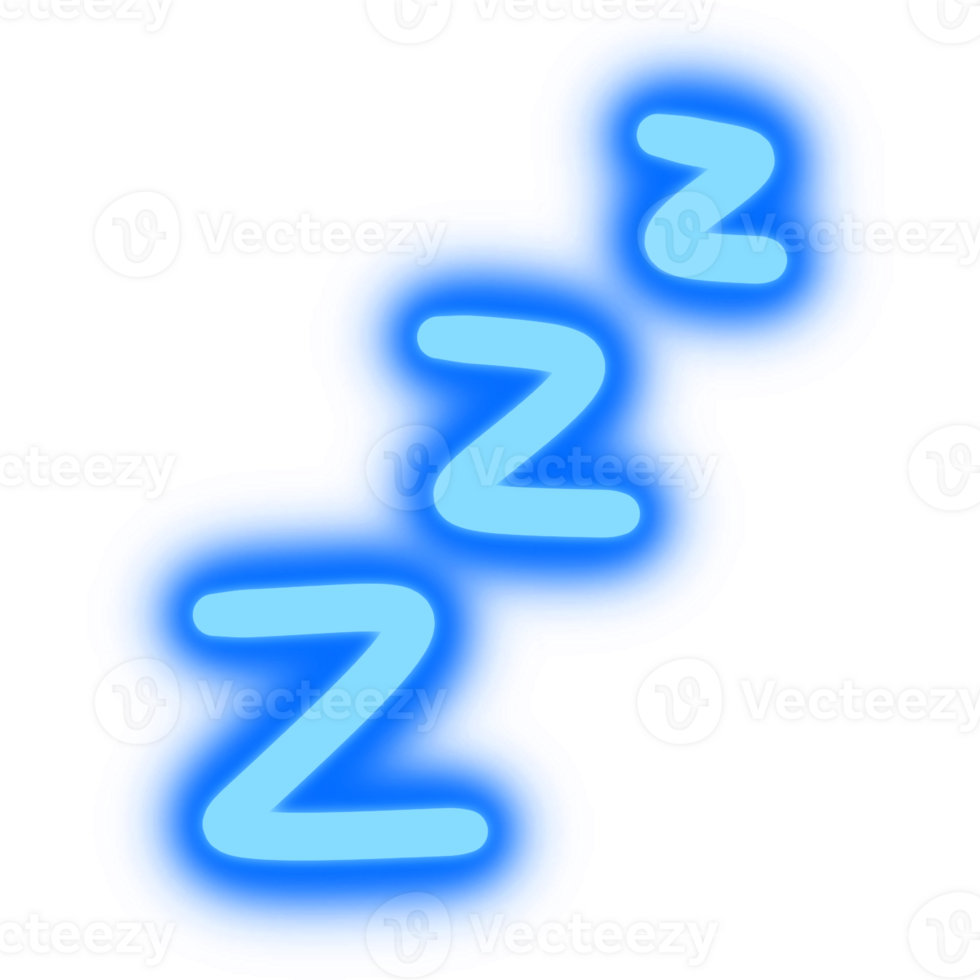 Zzz LED neon lamp. LED lamp wall. Zzz symbol png