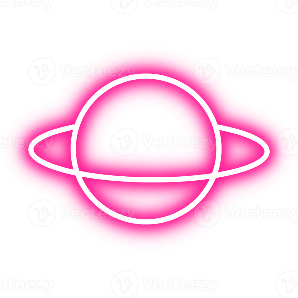 Neon led light. Neon Saturn lamp. Night club led light png