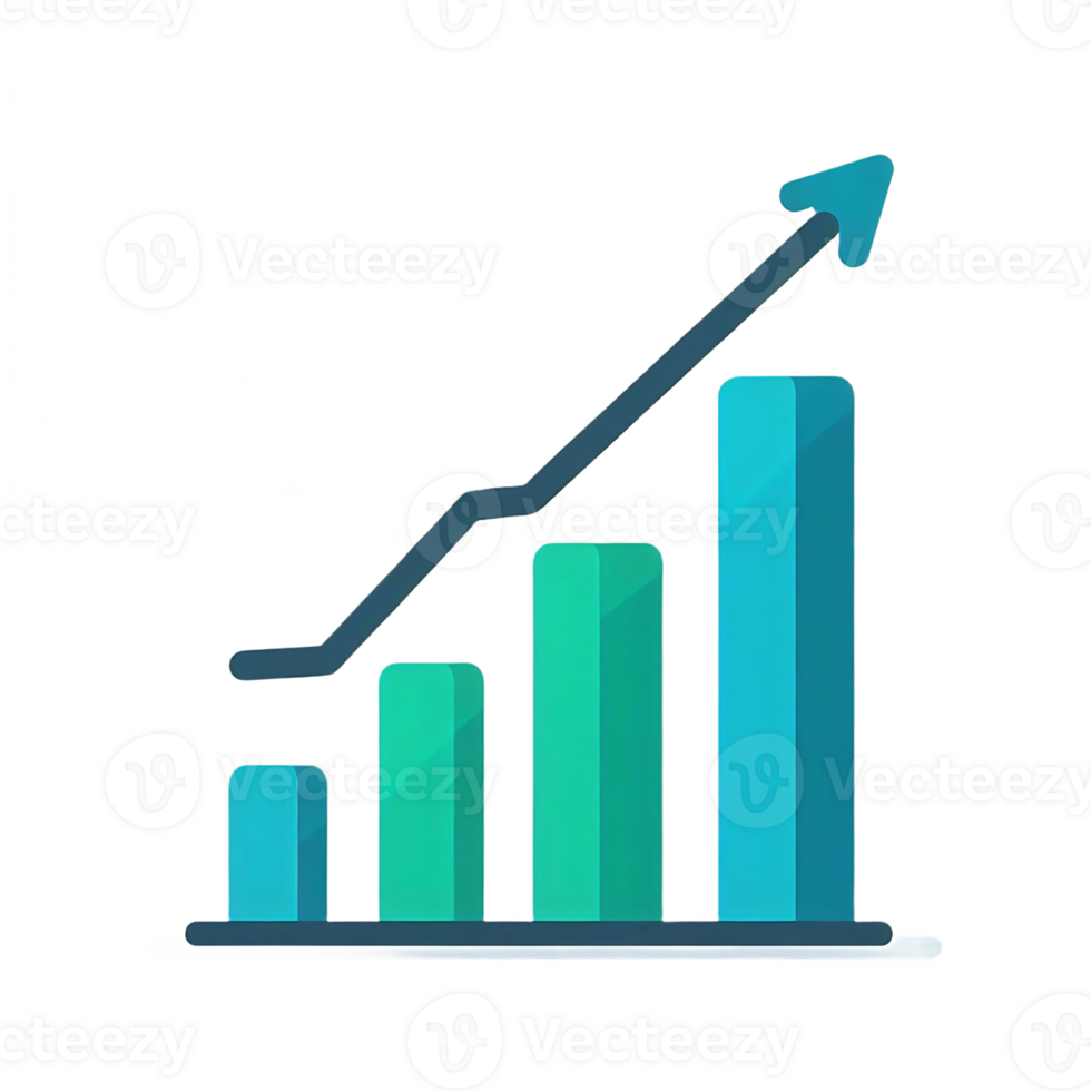 A graph chart with an arrow going up png