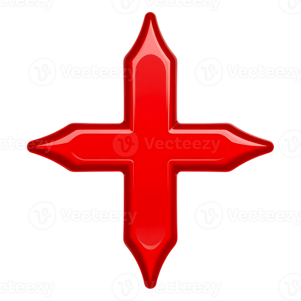 Red cross plus design symbol. png