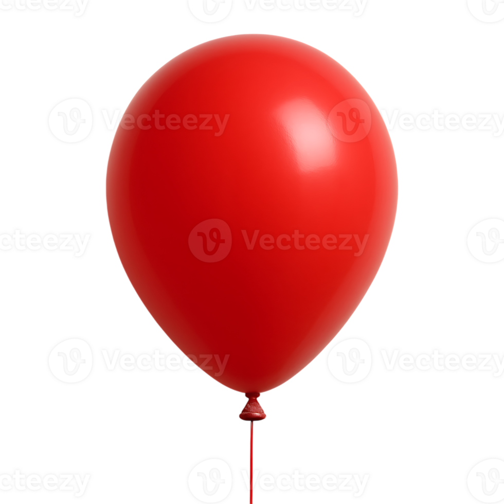 A single red balloon floating transparent background. png