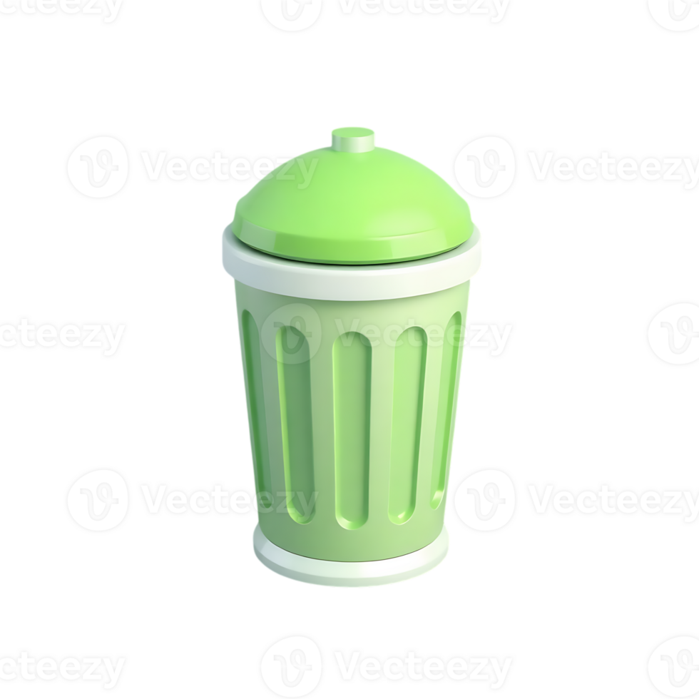Green trash can object. png