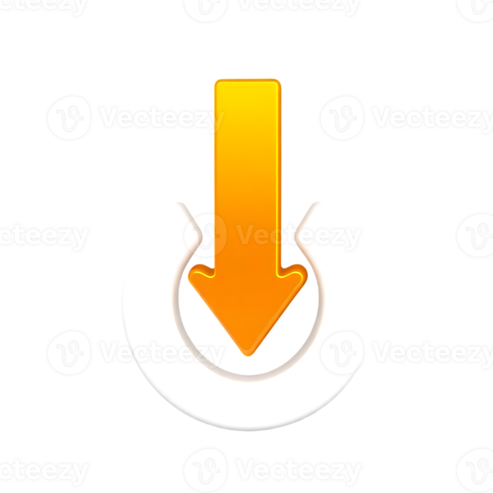 Orange gradient arrow sign. png