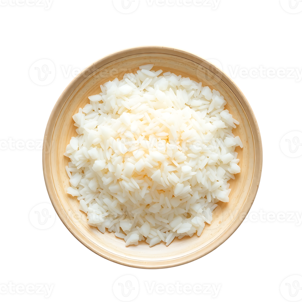 Bowl of rice top view. png