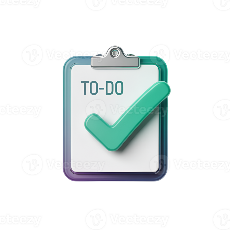 To do list with green checkmark on clipboard transparent on a simple background png