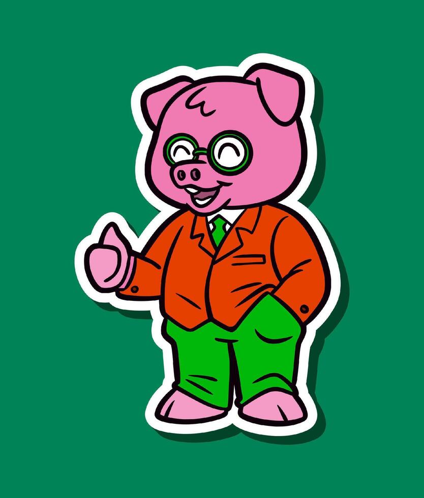 Cartoon Character of a Cute Pig as a Businessman vector