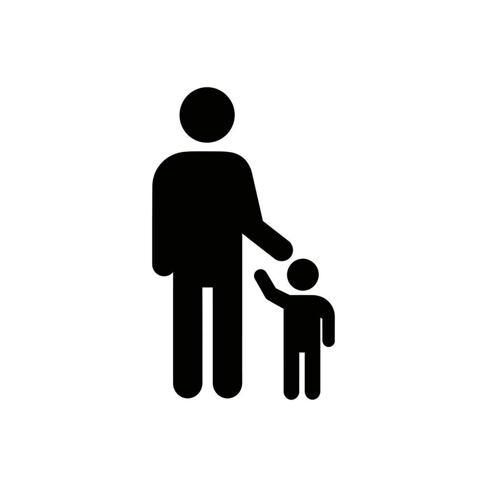 Fatherhood icon illustrating parental guidance and family connection concept vector