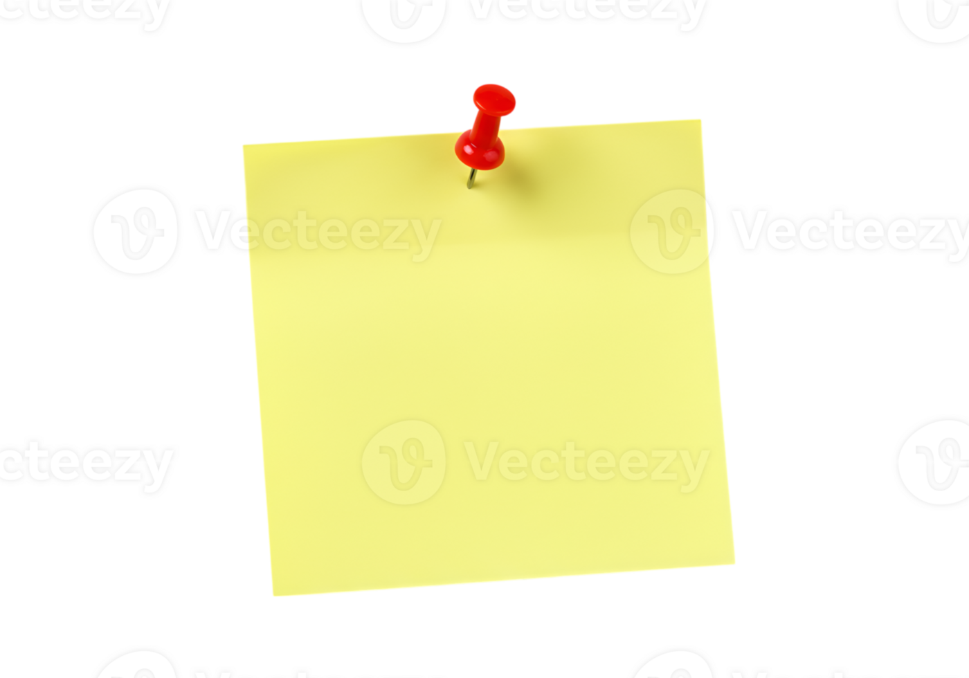 Yellow sticky note pinned with red pushpin for reminders and organization tool png