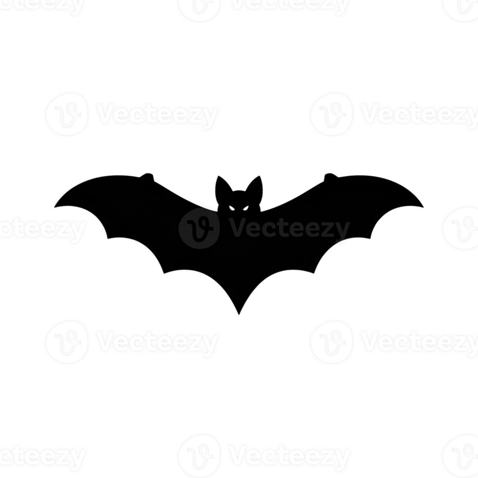 Bat silhouette with spread wings on a plain background for halloween design png