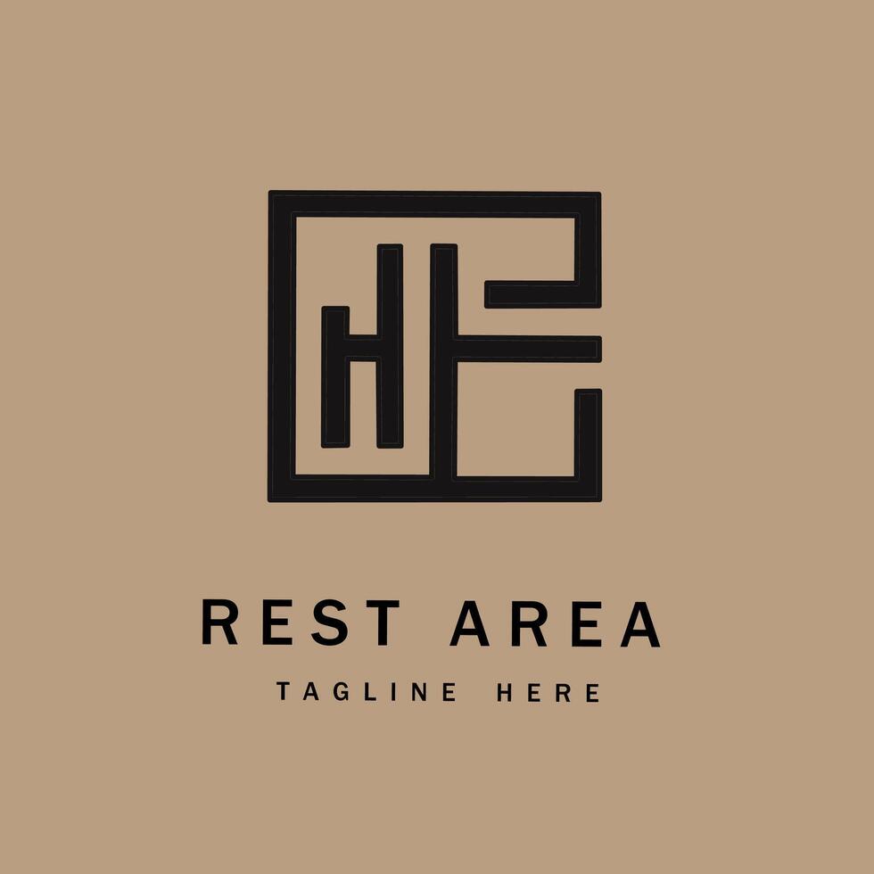rest area simple logo design vector