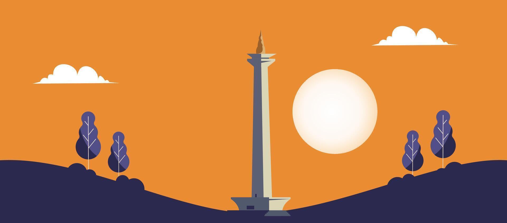 Monument nasional of Indonesia vector