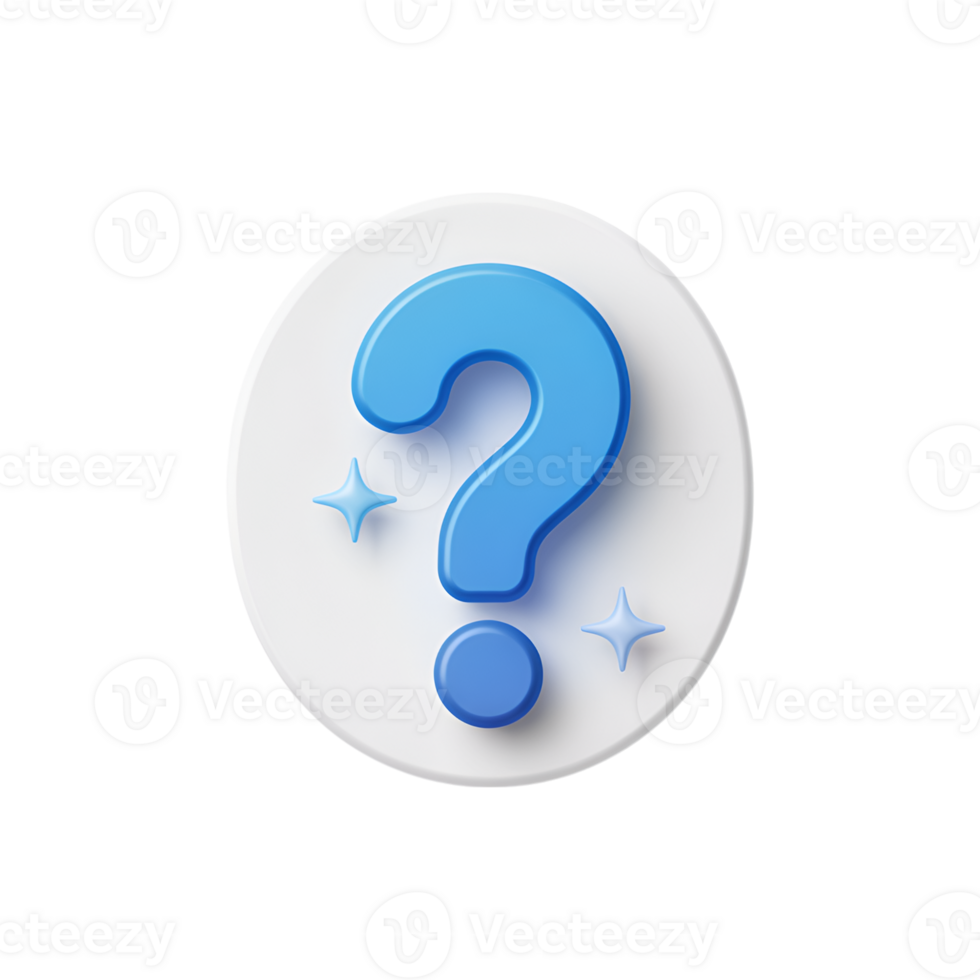 Question mark on white disc with sparkles, a concept of uncertainty and curiosity png