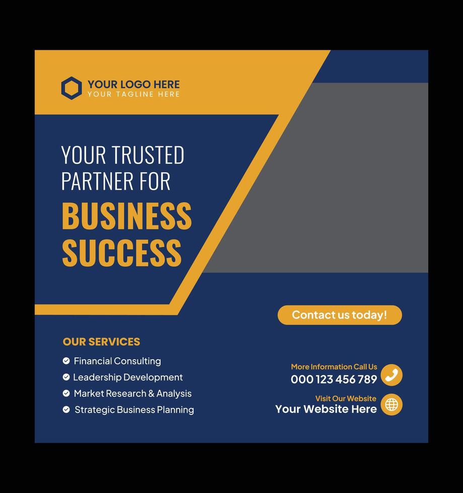 Business Consultant Social Media Post Template vector