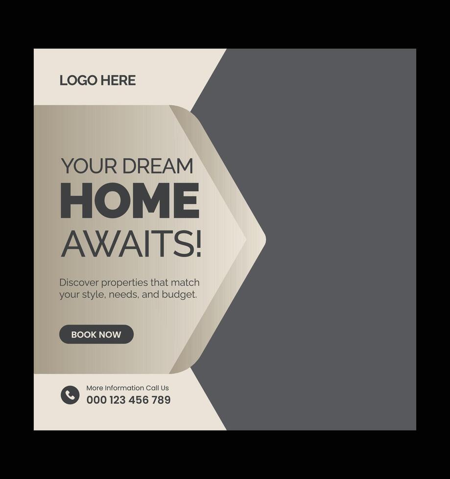 Apartment for Sale Social Media Template vector