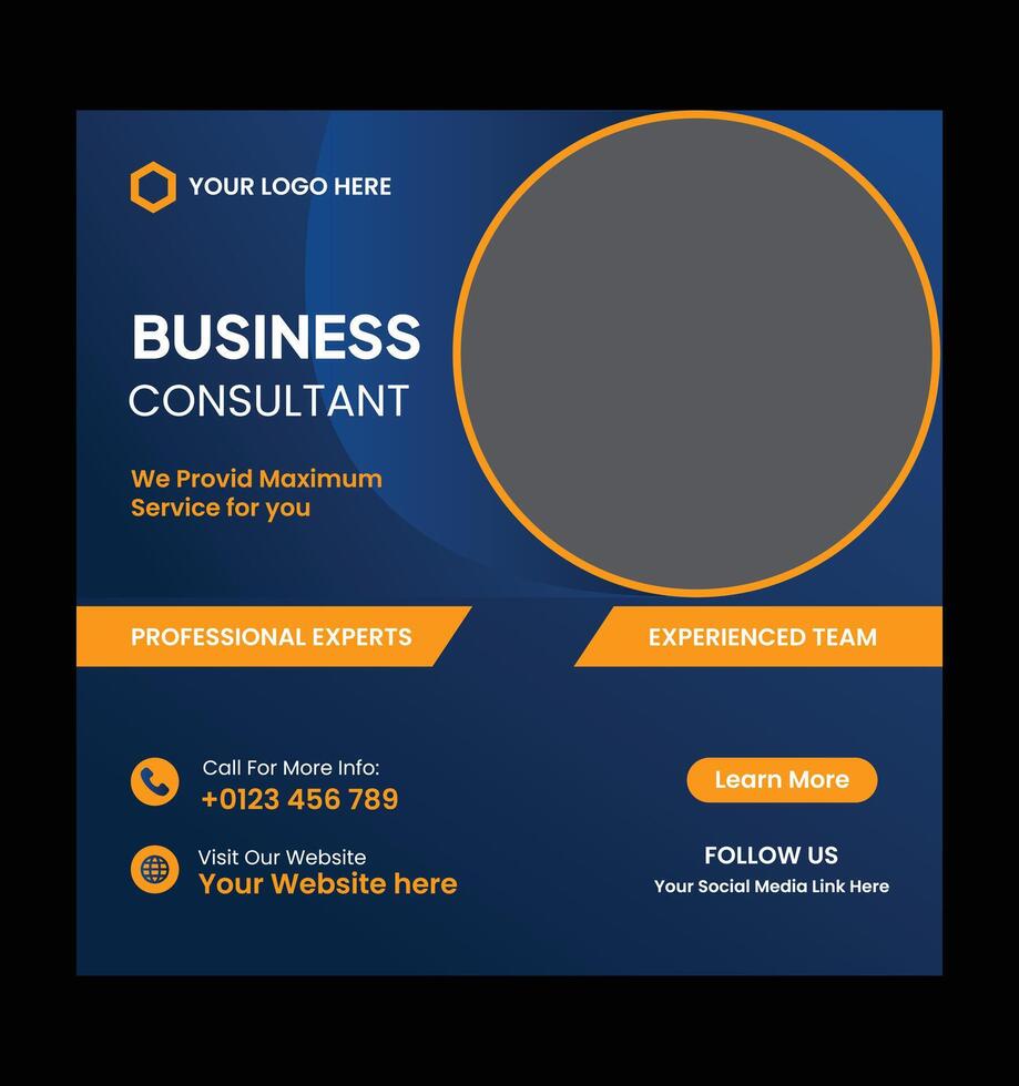 Consulting Agency Social Media Design Template vector