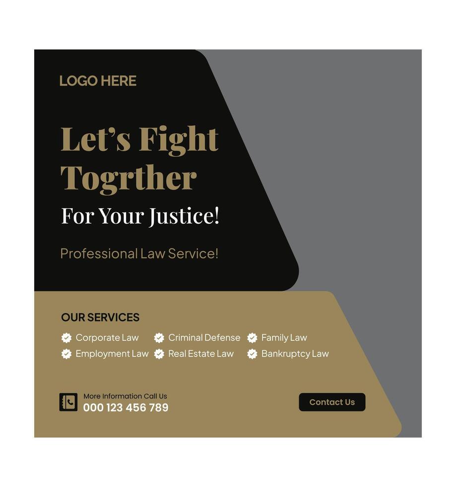 Legal Services Social Media Advertisement vector