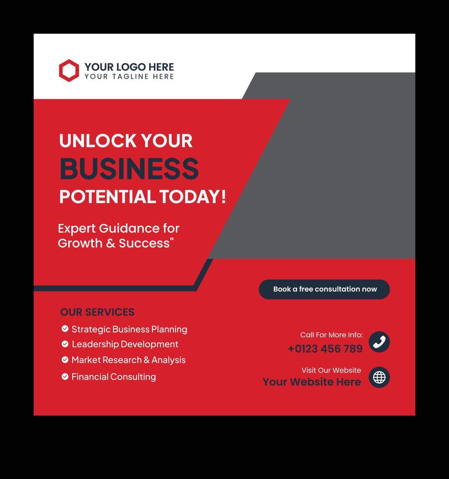 Consultant Services Social Media Post Design vector