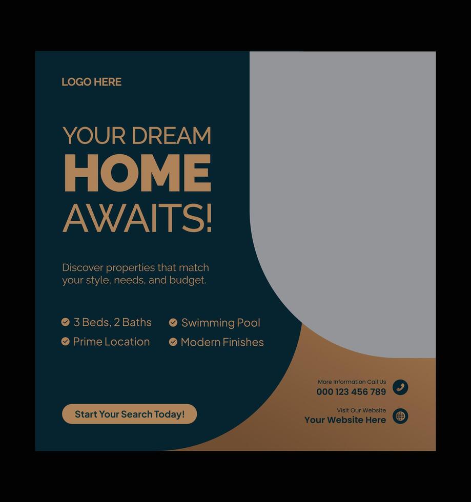 Luxury Apartment for Sale Social Media Post vector