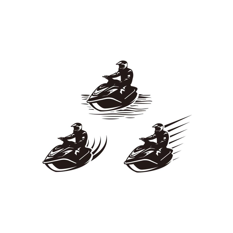 Jet Ski Logo Badge isolated in white background vector