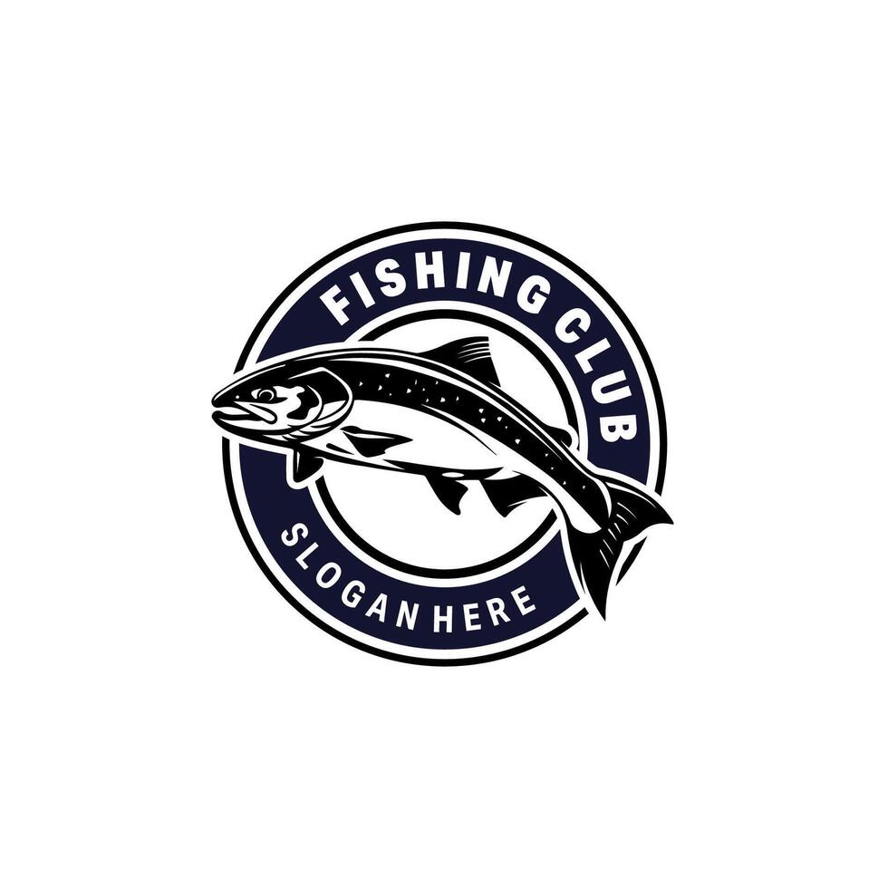 fishing logo design template vector