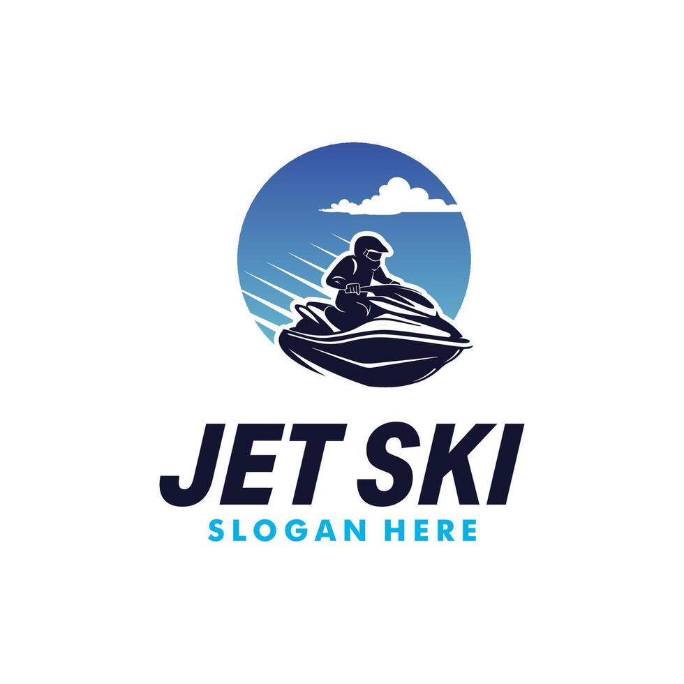 jet ski logo design template vector