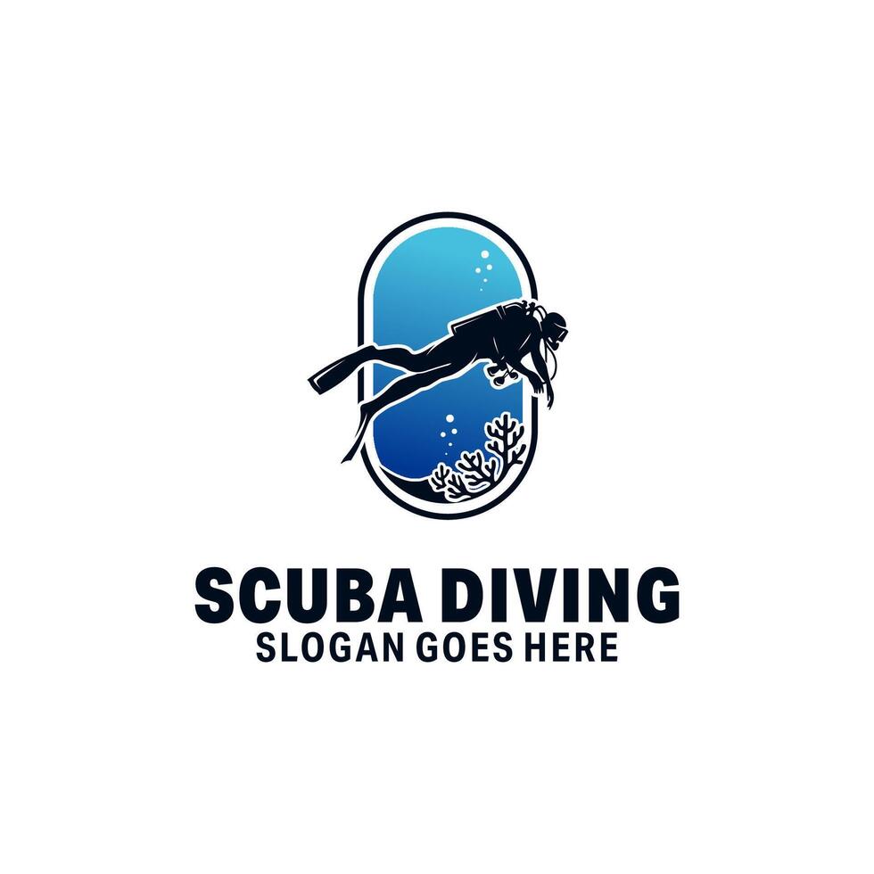 Scuba Diving Logo Design vector