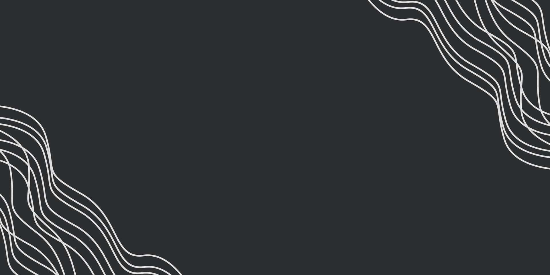 black background with white lines abstract vector